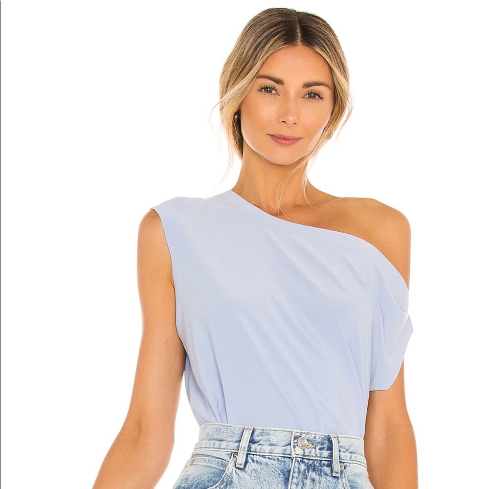 Norma Kamali x Revolve drop shoulder top